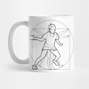 Ping Pong Table Tennis Vintage Vitruvian Man Woman Retro Mug